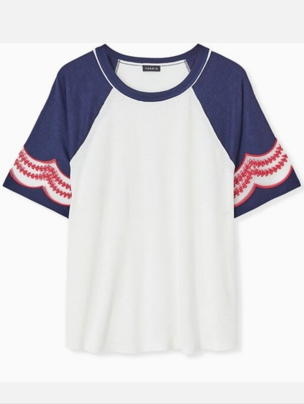 🆕️Embroidered Mesh Midi Raglan T-shirt⛓️